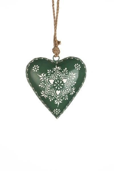 Snowflake Heart Green 10cm