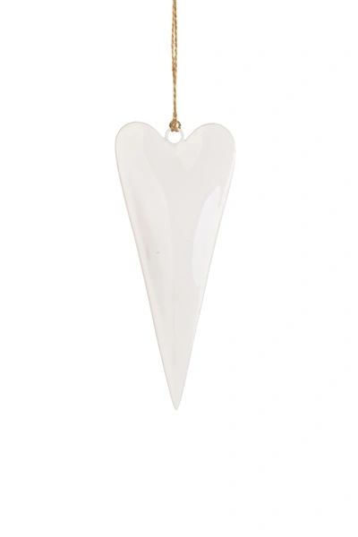 Slim White Heart H15cm