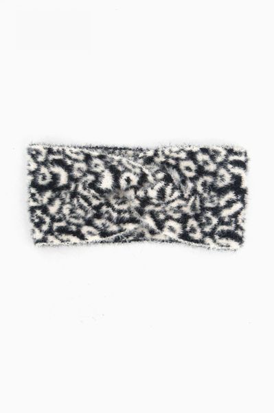 Chesca Knotted Headband - Black, Leopard 5037b