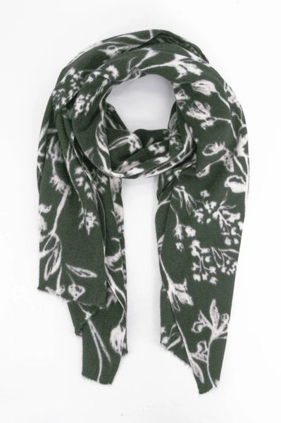 Melanie Midweight Scarf - Khaki, Vintage Floral Product Code: 3192KH