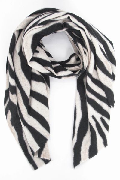 Ainslie Lightweight Scarf - Black, Zebra Product Code: 1502B