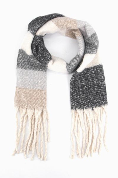 Dallas Heavyweight Scarf - Grey, Stripe Product Code: 1509G