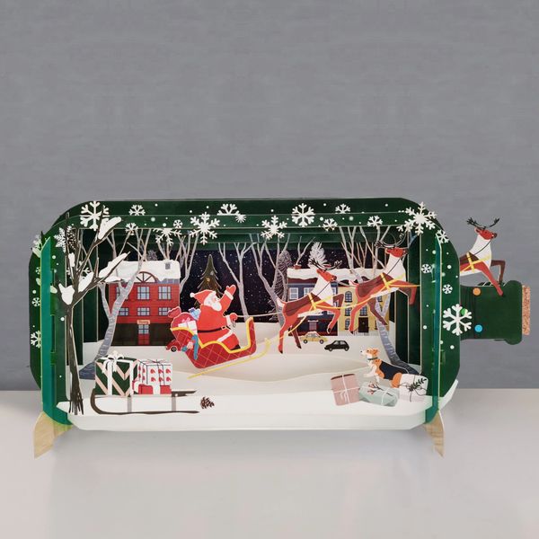 Santa Sleigh 3D Card XMIB111