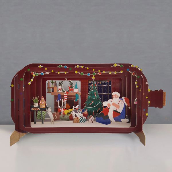 SANTA READING 3D Card XMIB116