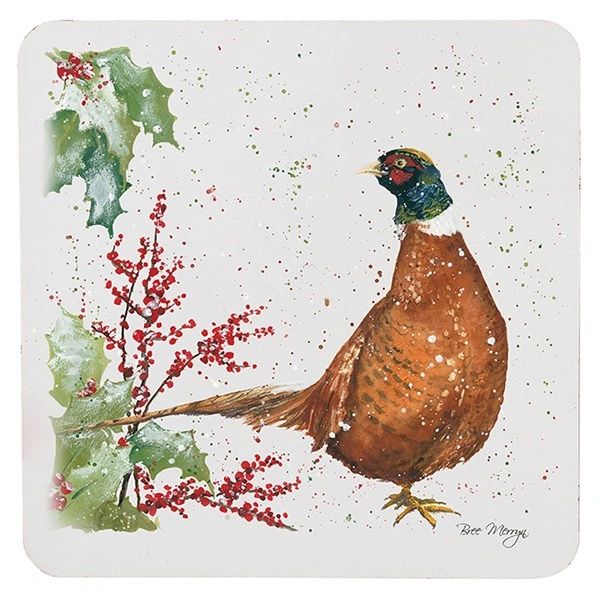 Bree Merryn Perceval Pheasant Set of 4 Coasters