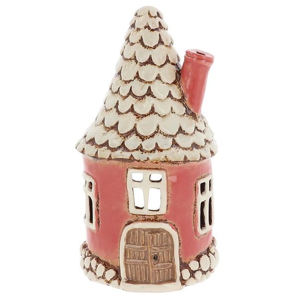 Village Pottery Round House Dark Pink Tealight