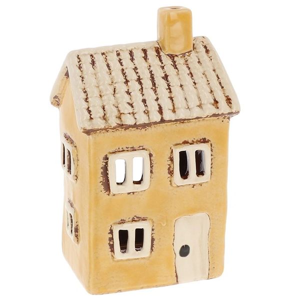 Village Pottery Tiled House Yellow Tealight