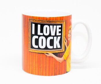 I Love Cock Funny Mug by Dean Morris Cards