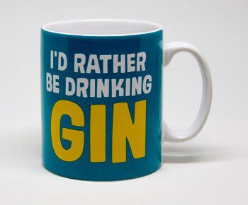 I'd Rather Be Drinking Gin Funny Mug by Dean Morris Cards
