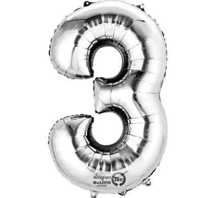 Giant Number 3 Balloon