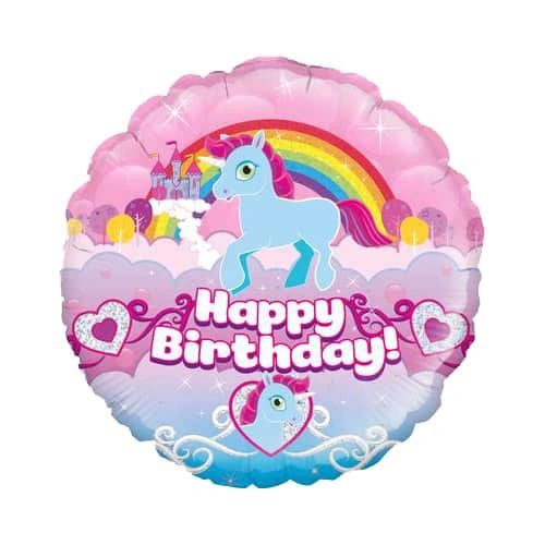 Happy Birthday 18" Unicorn Balloon
