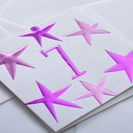 7 Birthday Card Pink by Wendy Jones-Blackett
