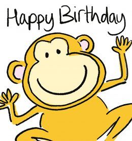 Monkey Birthday Card bsh044