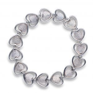 Pierced and pitted heart bracelet