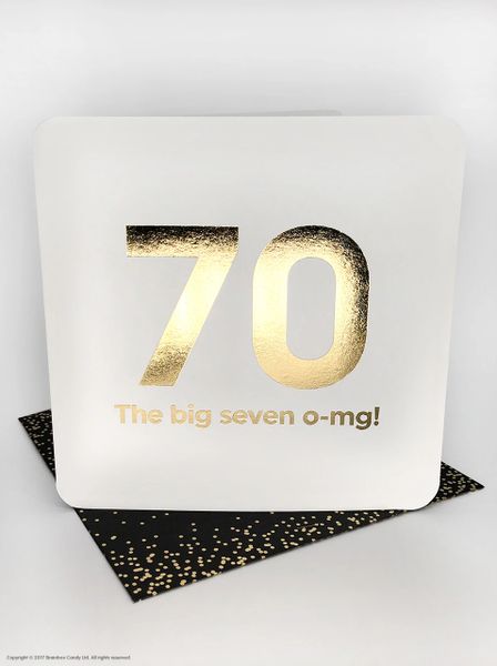 70TH (GOLD FOILED) BIRTHDAY AGE CARD qu033