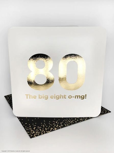 80TH (GOLD FOILED) BIRTHDAY AGE CARD