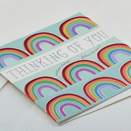 Thinking of you Rainbows Card q927