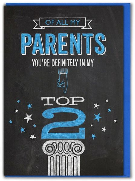TOP TWO PARENTS FUNNY FATHER'S DAY CARD chalk050