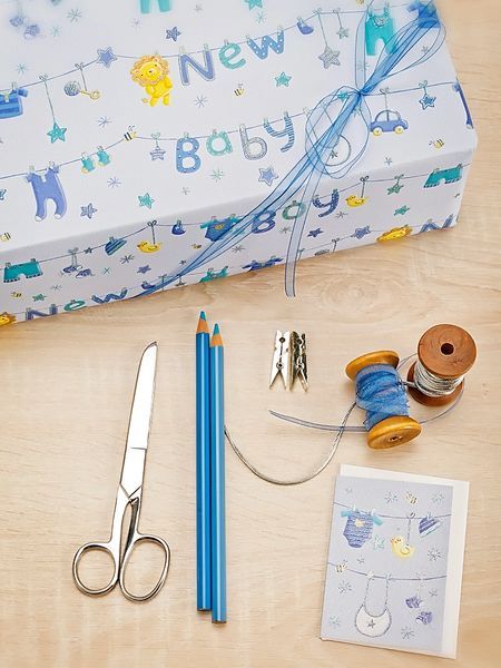 New Baby Boy Gift Wrap