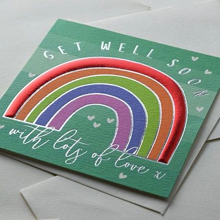 Get Well Soon Rainbow Card Q1081