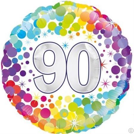 18" Helium Filled 90th Birthday Balloon - Choose design