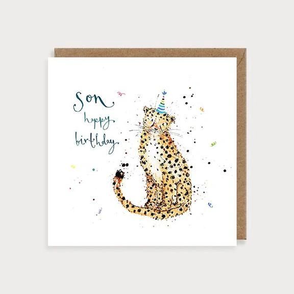 Son Cheetah Birthday Card REL16