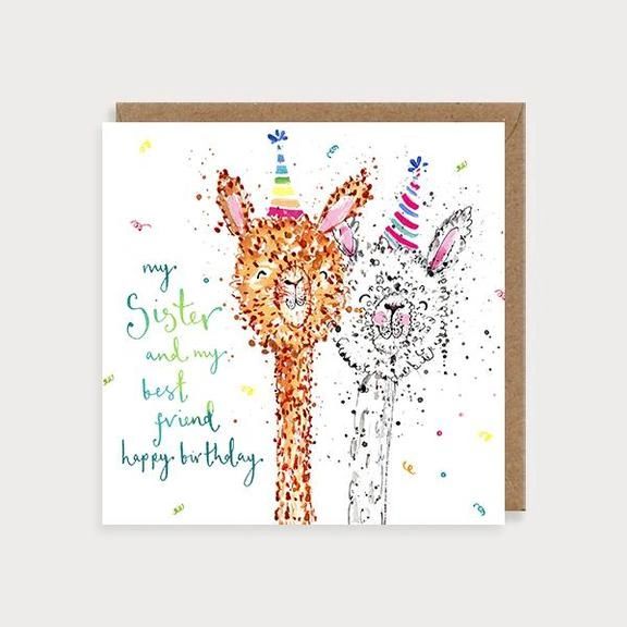 Sister Alpacas Birthday Card rel07