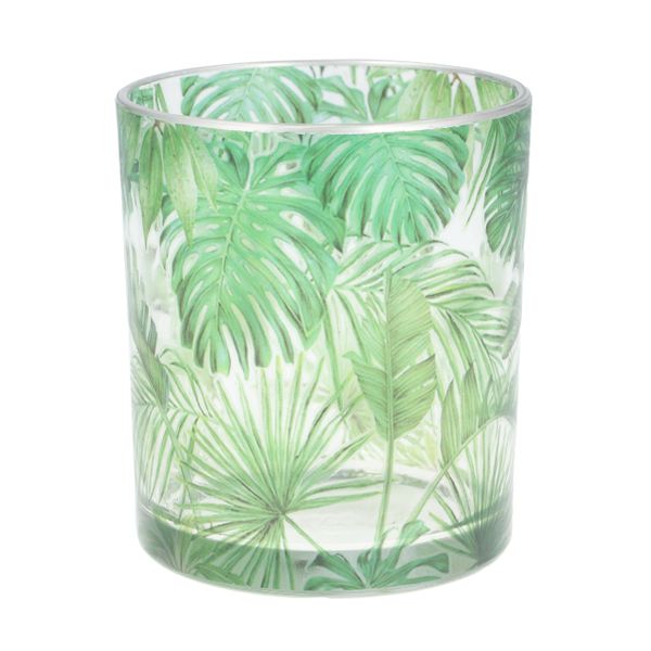 Glass Nite Lite 10cm - Jungle Leaf Print