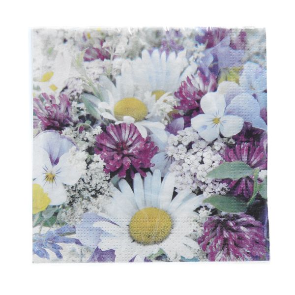 Pack/20 Paper Napkins - Mixed Daisies