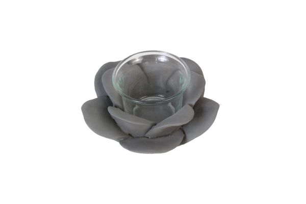 Concrete Nite Lite 13cm - Lotus Flower