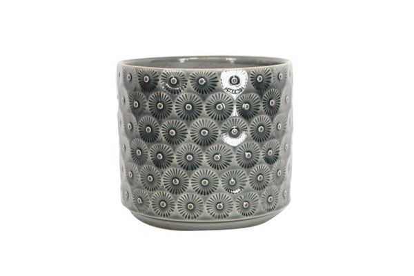 Charcoal Daisy Ceramic Pot