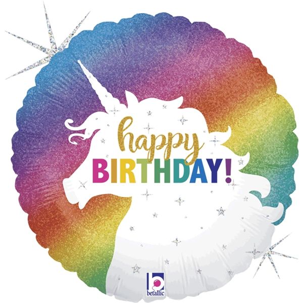 Unicorn Happy Birthday 18" Balloon