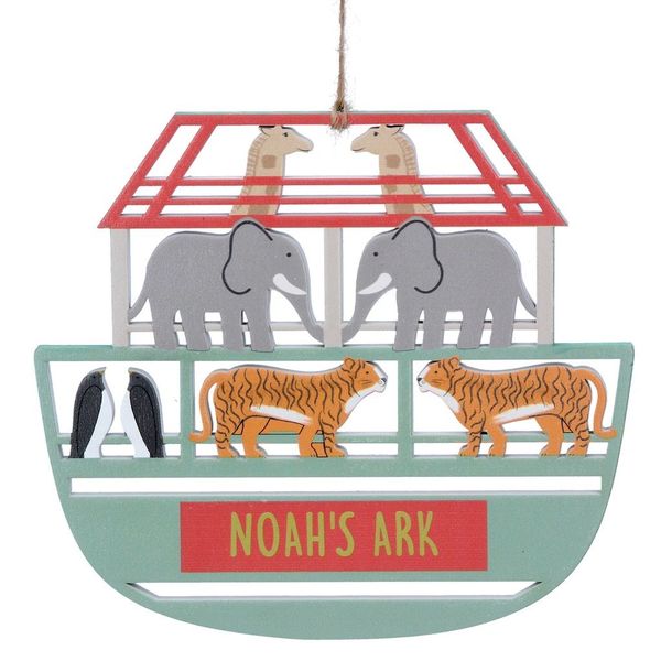 Gisela Graham Lazer Cut Wooden Noah’s Ark Decoration