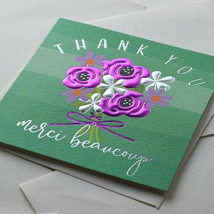 Flowers Thank You Card Q1078