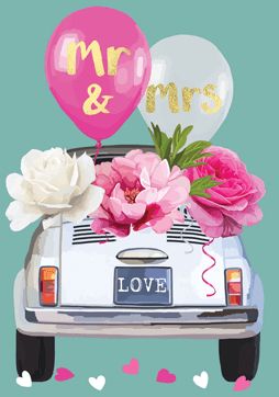 Mr & Mrs Car Card ff116