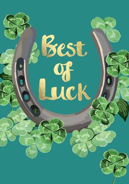 Best of Luck Horseshoe Card