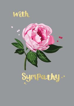 With Sympathy Flower Card ff17