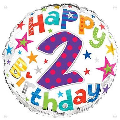 Happy 2nd Birthday Balloon 18"