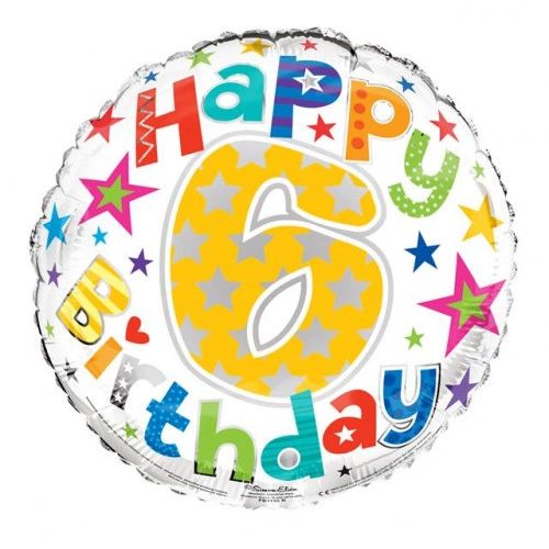 Happy 6th Birthday Balloon 18"