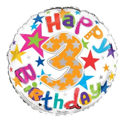 Happy 3rd Birthday Balloon 18"