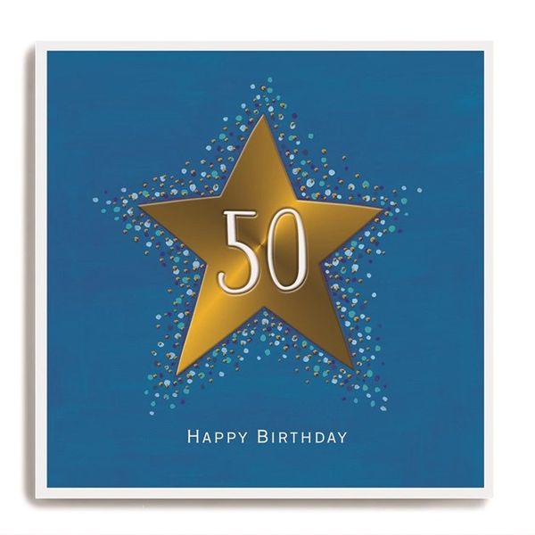 Gold star on Blue - 50th Birthday la74
