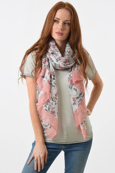 Dainty Pink Floral Scarf