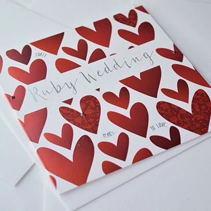 Ruby Wedding Hearts f344