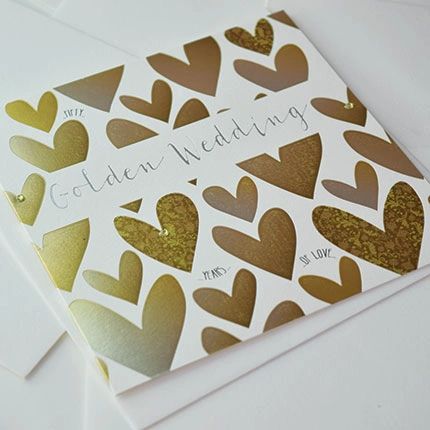 Golden Wedding Hearts