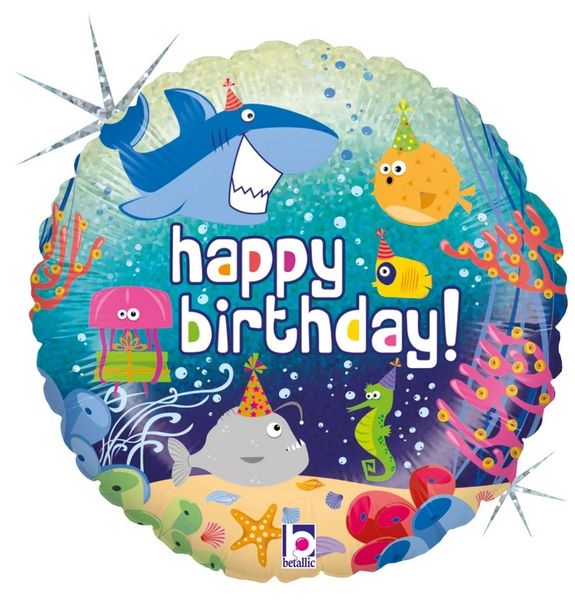 Under the Sea Happy Birthday 18" Balloon