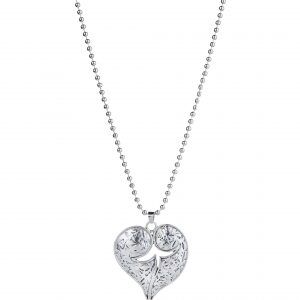 Engraved large heart pendant