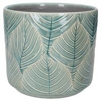 Blue Leaf Ceramic Pot Medium