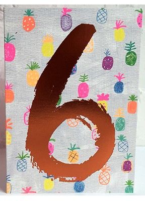 Age 6 Pineapples Card G22