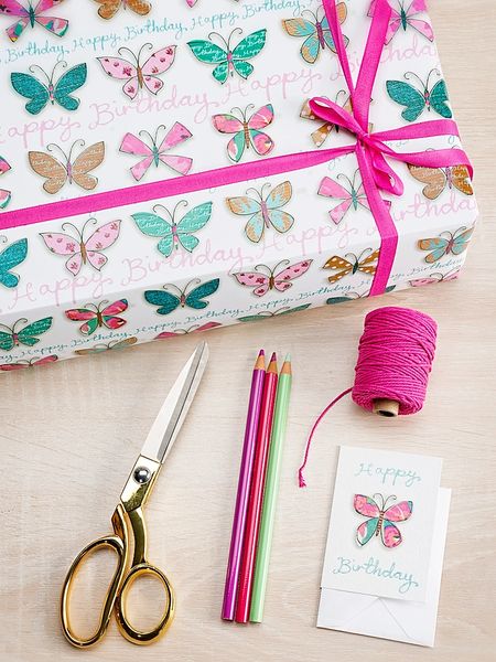 Birthday Butterflies Gift Wrap