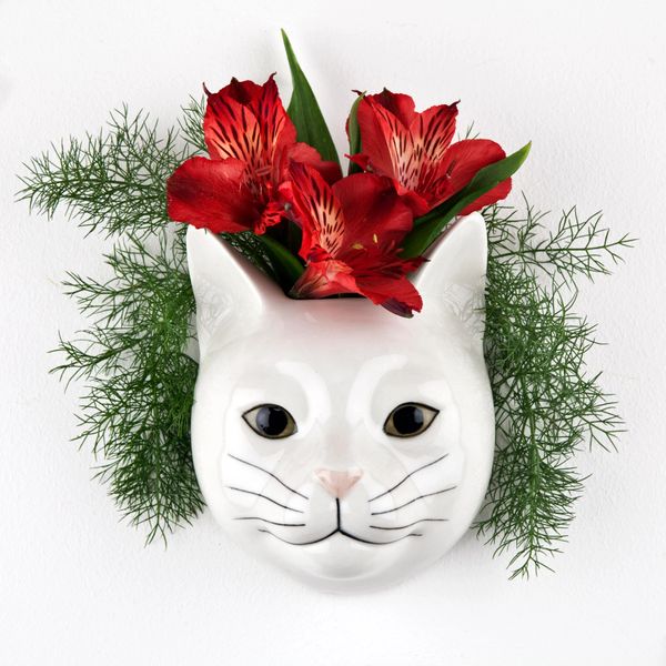 Daisy Cat Wall Vase by Quail